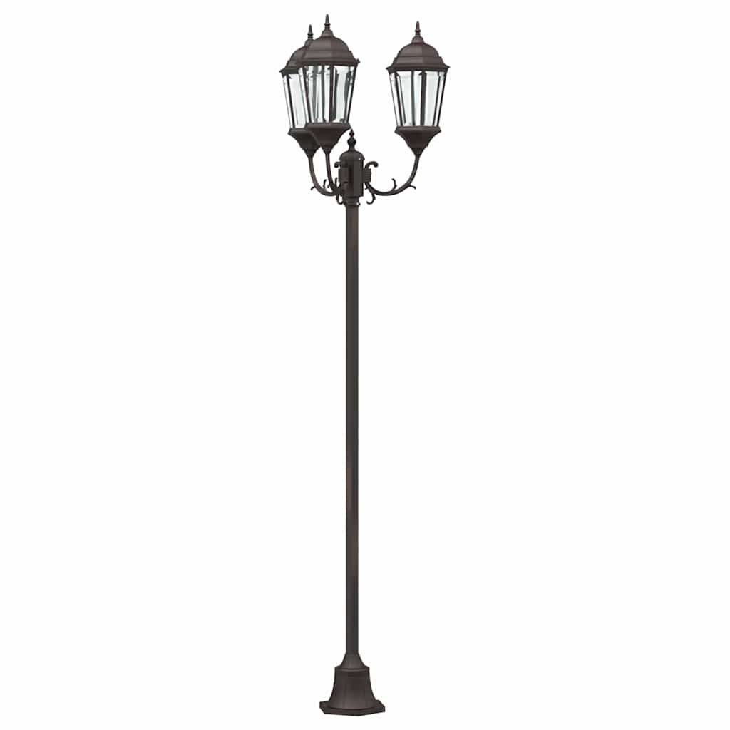Gartenlichtmast Bronze Aluminium, Glas