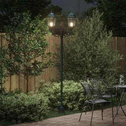 Gartenlichtmast Dunkelgrün Aluminium und Glas