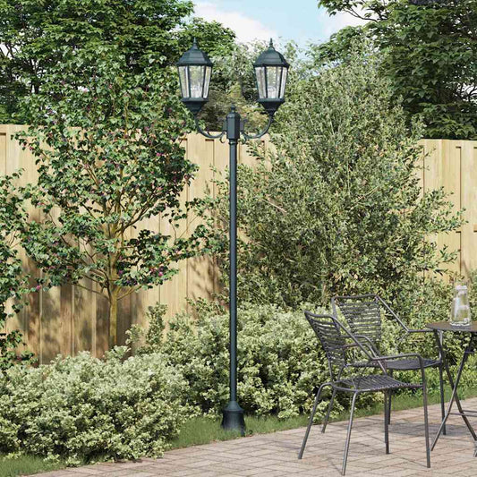 Gartenlichtmast Dunkelgrün Aluminium und Glas