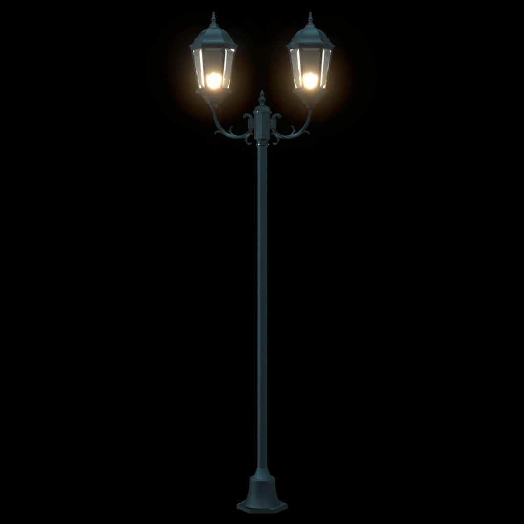 Gartenlichtmast Dunkelgrün Aluminium und Glas