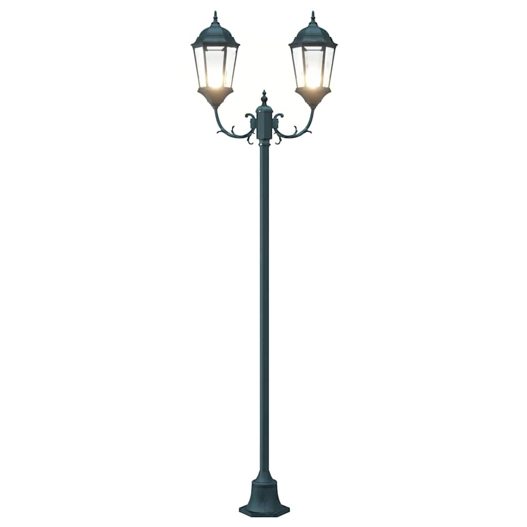 Gartenlichtmast Dunkelgrün Aluminium und Glas