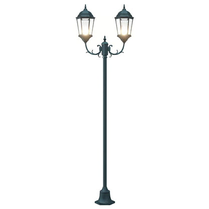 Gartenlichtmast Dunkelgrün Aluminium und Glas