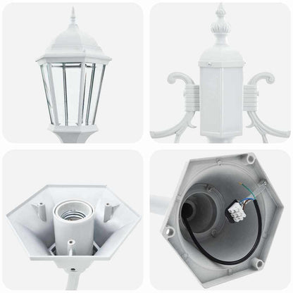 Gartenlichtmast Weiß Aluminium und Glas