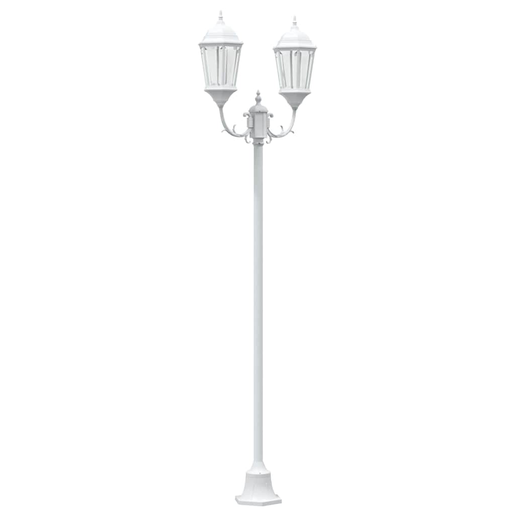 Gartenlichtmast Weiß Aluminium und Glas