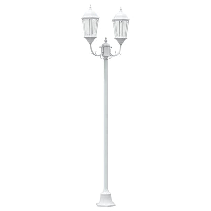 Gartenlichtmast Weiß Aluminium und Glas