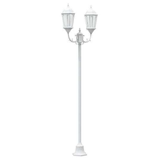 Gartenlichtmast Weiß Aluminium und Glas