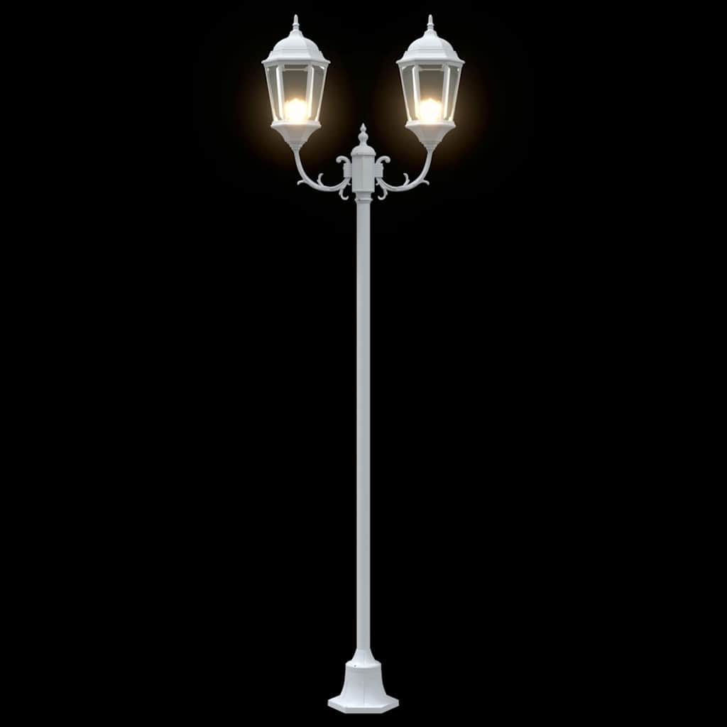 Gartenlichtmast Weiß Aluminium und Glas