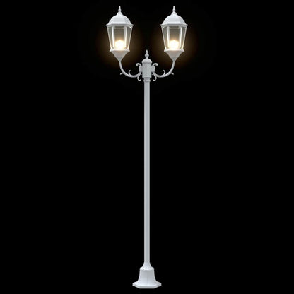 Gartenlichtmast Weiß Aluminium und Glas