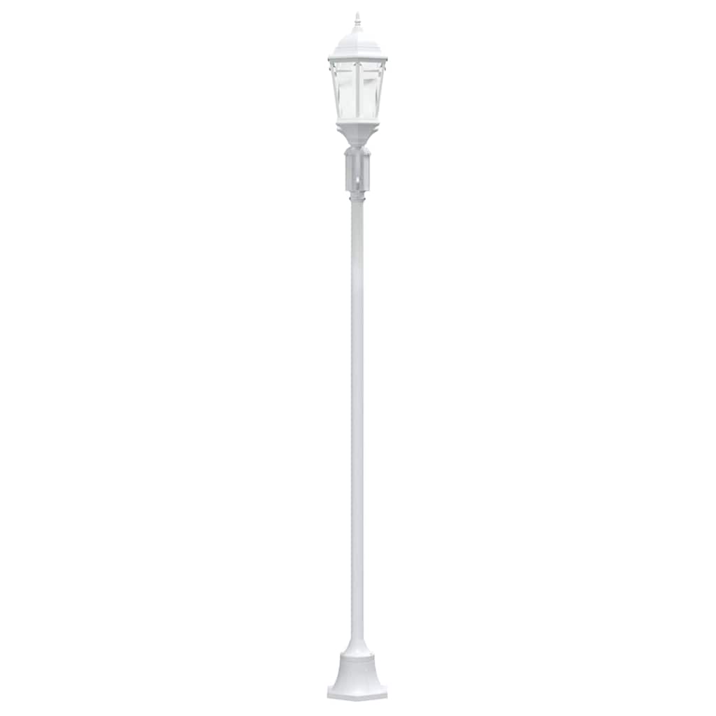 Gartenlichtmast Weiß Aluminium und Glas