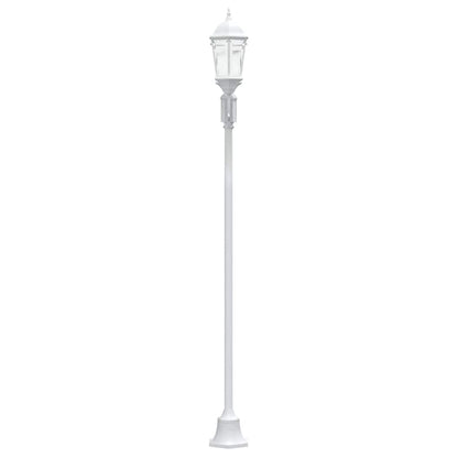 Gartenlichtmast Weiß Aluminium und Glas