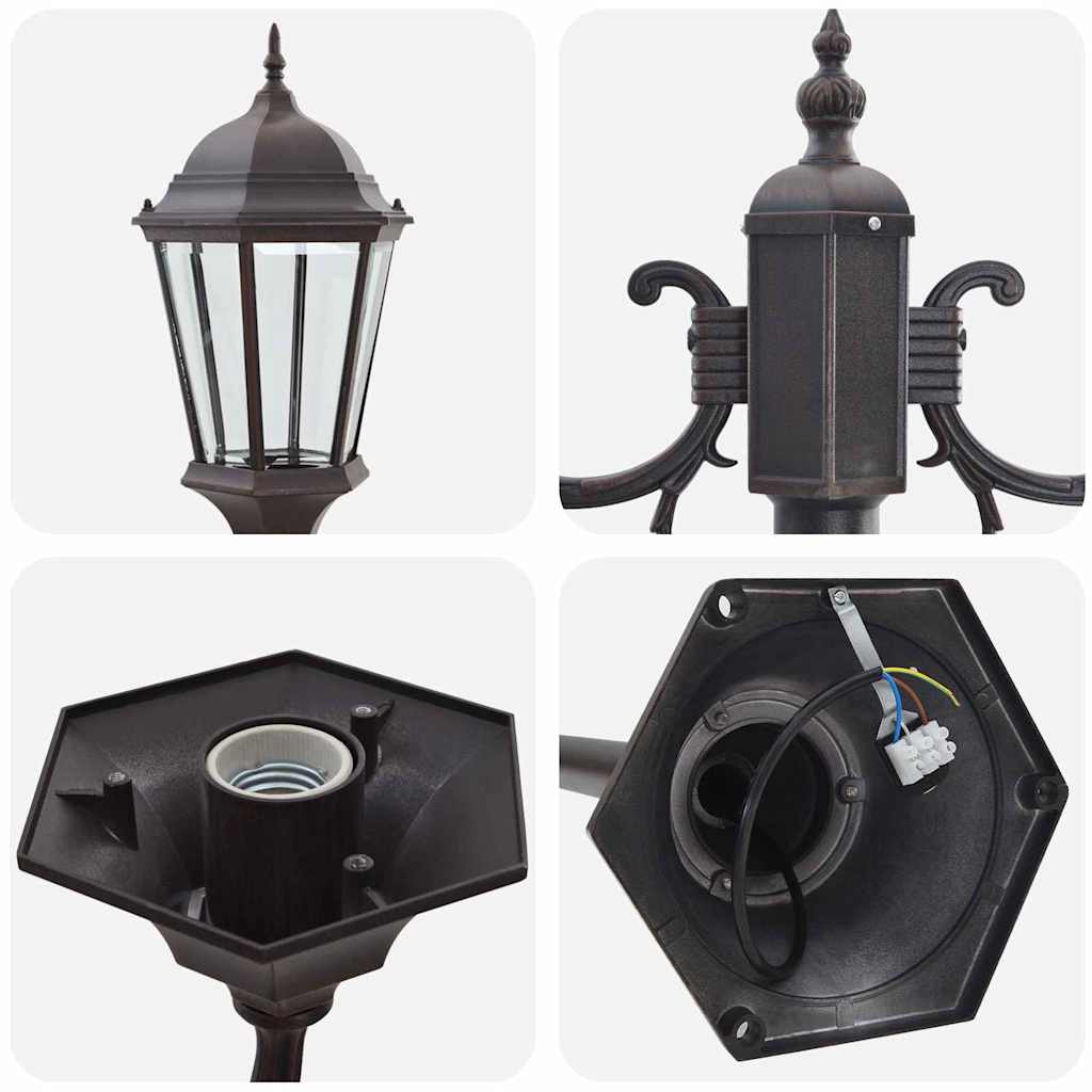 Gartenlichtmast Bronze Aluminium und Glas
