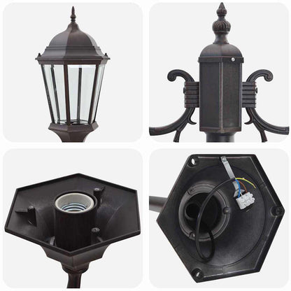 Gartenlichtmast Bronze Aluminium und Glas