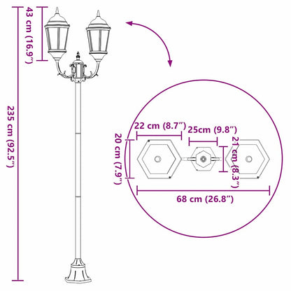 Gartenlichtmast Bronze Aluminium und Glas
