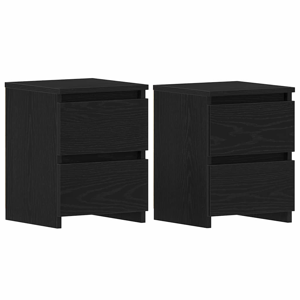 Nachttisch 2 pcs Schwarz Eichen-Optik 30 x 30 x 40 cm