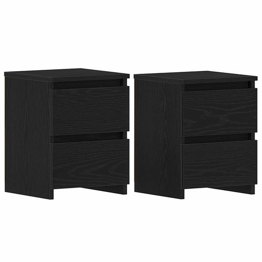 Nachttisch 2 pcs Schwarz Eichen-Optik 30 x 30 x 40 cm
