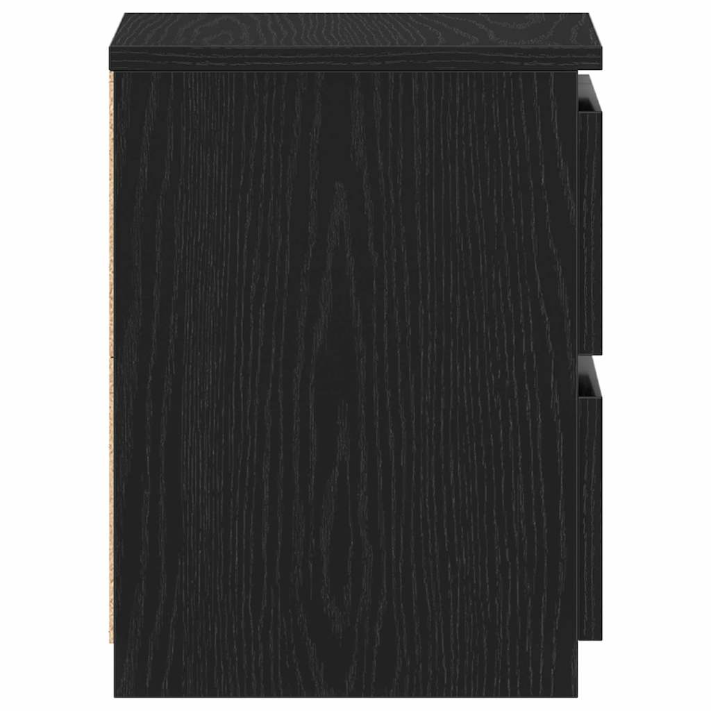 Nachttisch 2 pcs Schwarz Eichen-Optik 30 x 30 x 40 cm