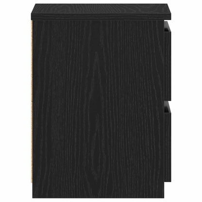 Nachttisch 2 pcs Schwarz Eichen-Optik 30 x 30 x 40 cm