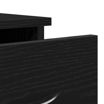 Wandschrank Schwarz Eichen-Optik 88x26x18,5 cm Holzwerkstoff