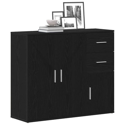 Sideboard Schwarze Eiche 91 x 29,5 x 75 cm Holzwerkstoff