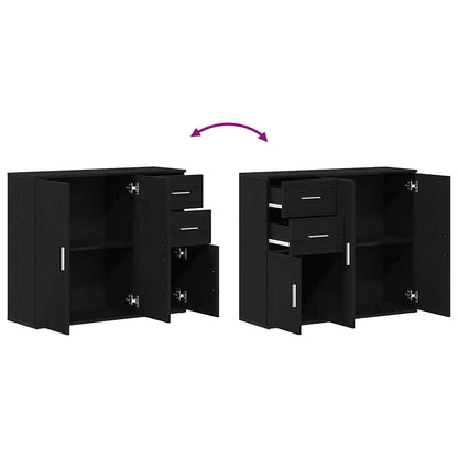 Sideboard Schwarze Eiche 91 x 29,5 x 75 cm Holzwerkstoff