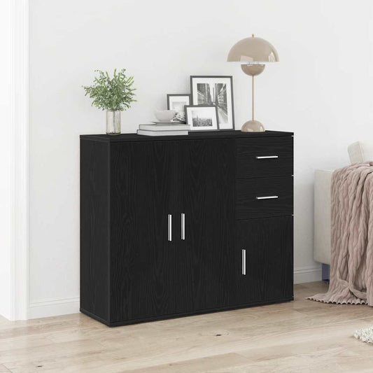 Sideboard Schwarze Eiche 91 x 29,5 x 75 cm Holzwerkstoff