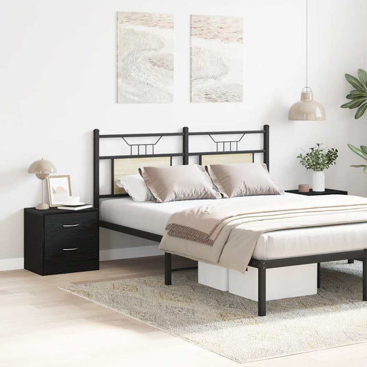 Nachttische 2Stk. Schwarz Eichen-Optik 40x30x40cm Holzwerkstoff