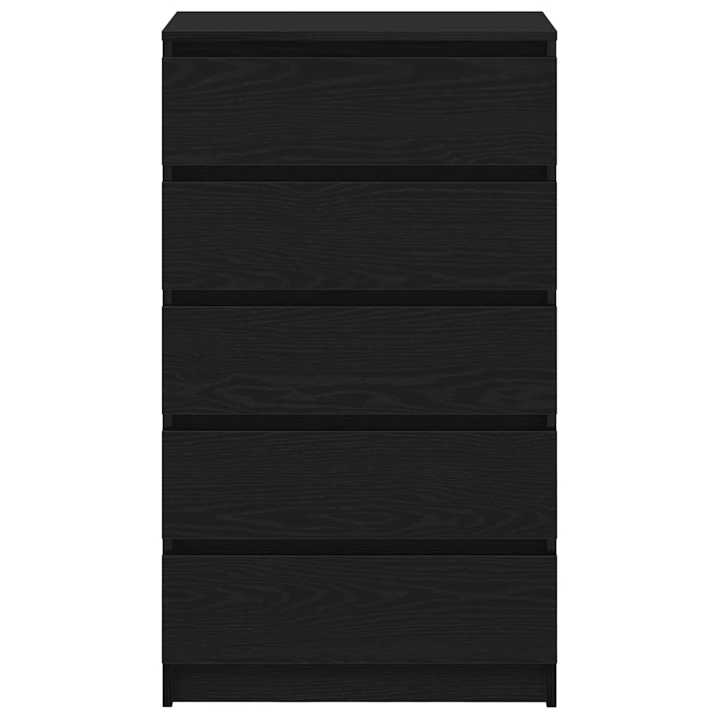 Schubladenschrank Schwarz Eichen-Optik 60x36x103 cm