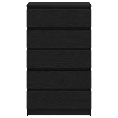 Schubladenschrank Schwarz Eichen-Optik 60x36x103 cm