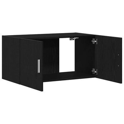 Wandschrank Schwarz Eichen-Optik 80x39x40 cm Holzwerkstoff