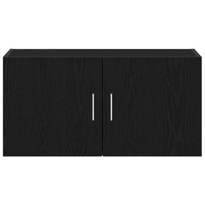 Wandschrank Schwarz Eichen-Optik 80x39x40 cm Holzwerkstoff