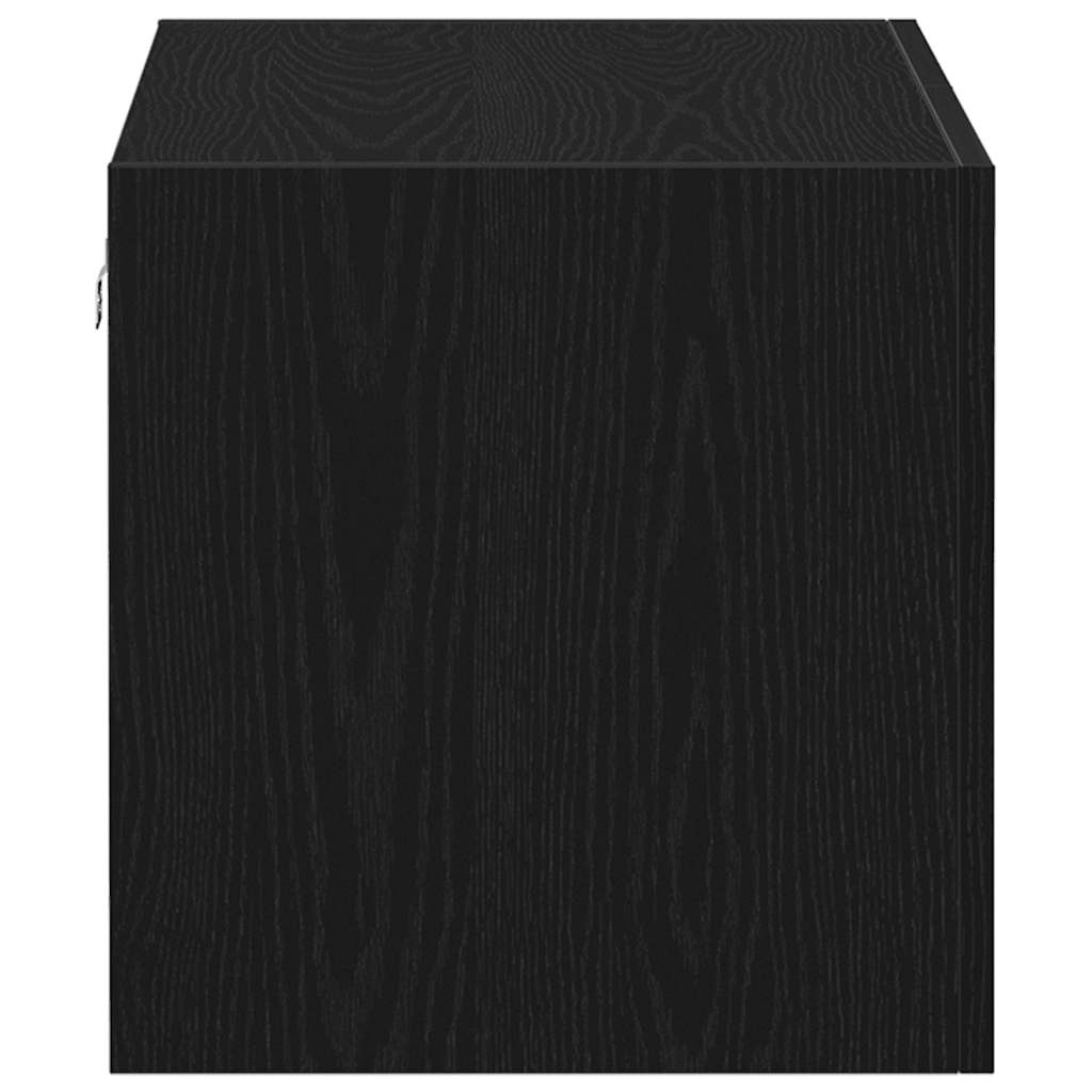 Wandschrank Schwarz Eichen-Optik 80x39x40 cm Holzwerkstoff
