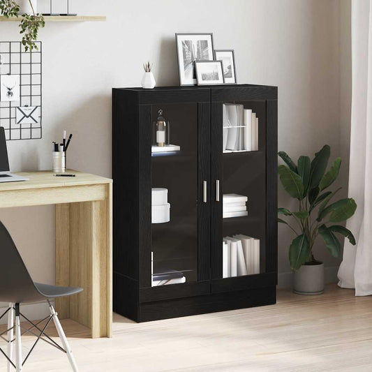 Bücherschrank Schwarz Eichen-Optik 82,5x30,5x115 cm