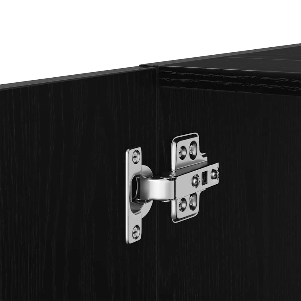 Waschbeckenunterschrank Schwarz Eichen-Optik 63x30x54 cm