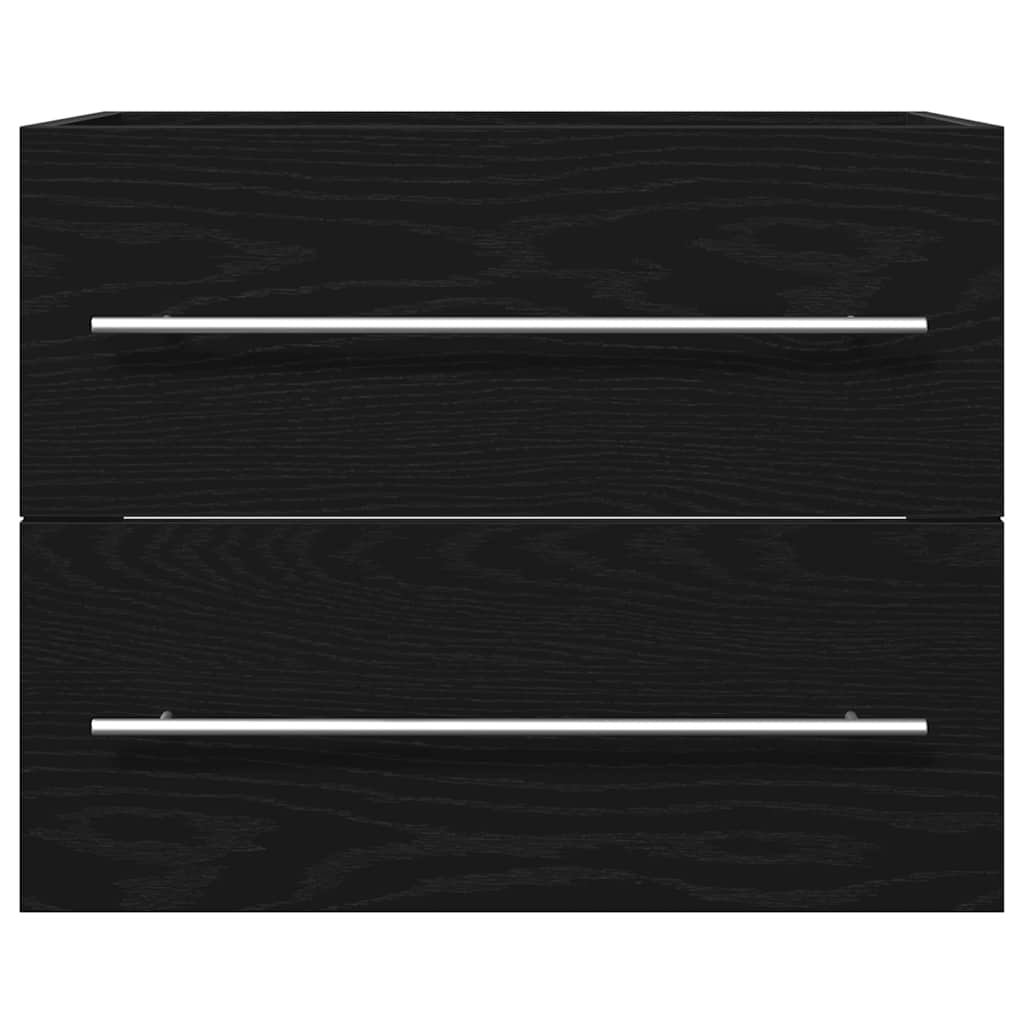 Waschbeckenunterschrank Schwarz Eichen-Optik 60x38,5x48 cm