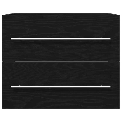 Waschbeckenunterschrank Schwarz Eichen-Optik 60x38,5x48 cm