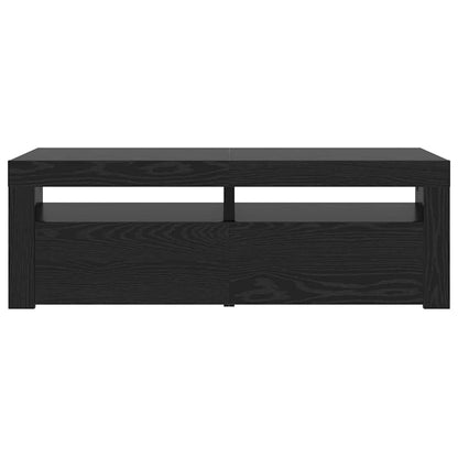 TV-Schrank mit LED-Leuchten Schwarz Eichen-Optik 120x35x40 cm