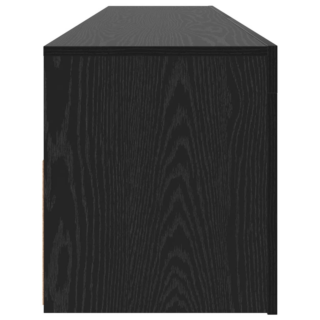 TV-Schrank mit LED-Leuchten Schwarz Eichen-Optik 120x35x40 cm
