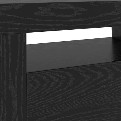 TV-Schrank mit LED-Leuchten Schwarz Eichen-Optik 120x35x40 cm