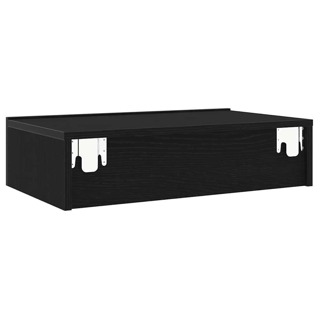 TV-Schrank mit LED-Leuchten Schwarze Eiche 60 x 35 x 15,5 cm
