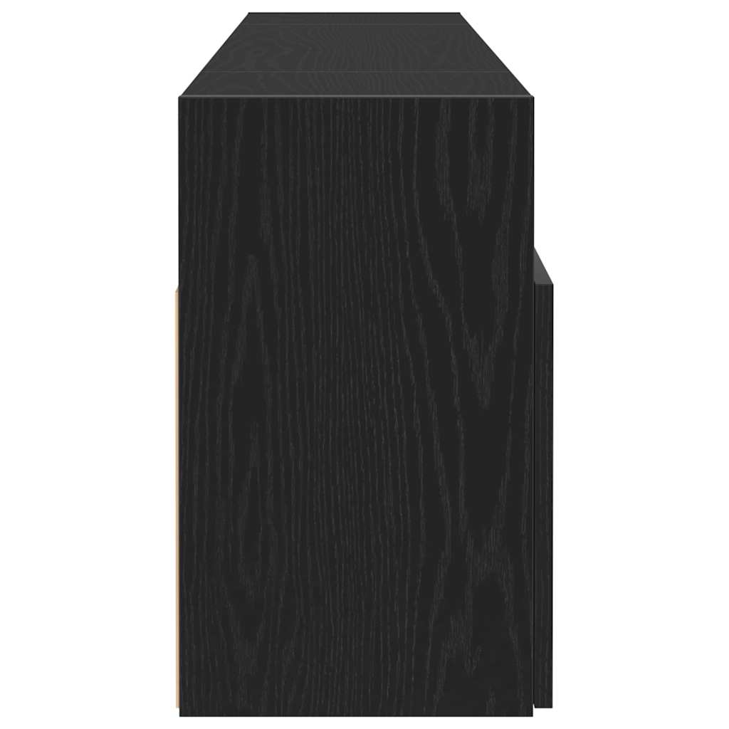 TV-Schrank mit LED-Leuchten Schwarz Eichen-Optik 120x30x50 cm