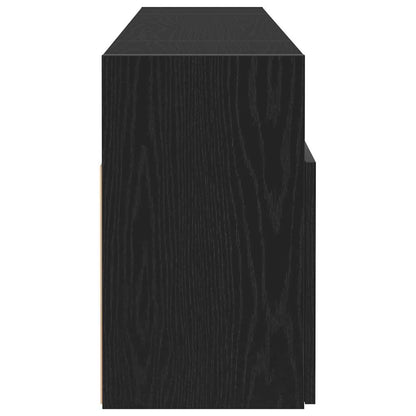 TV-Schrank mit LED-Leuchten Schwarz Eichen-Optik 120x30x50 cm