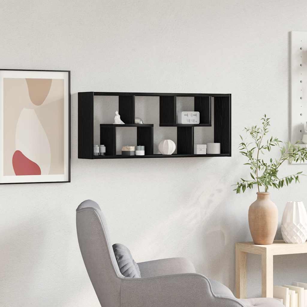 Wandregal Schwarze Eiche 36 x 16 x 90 cm Holzwerkstoff