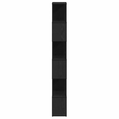 Bücherregal/Raumteiler Schwarz Eichen-Optik 60x24x186 cm