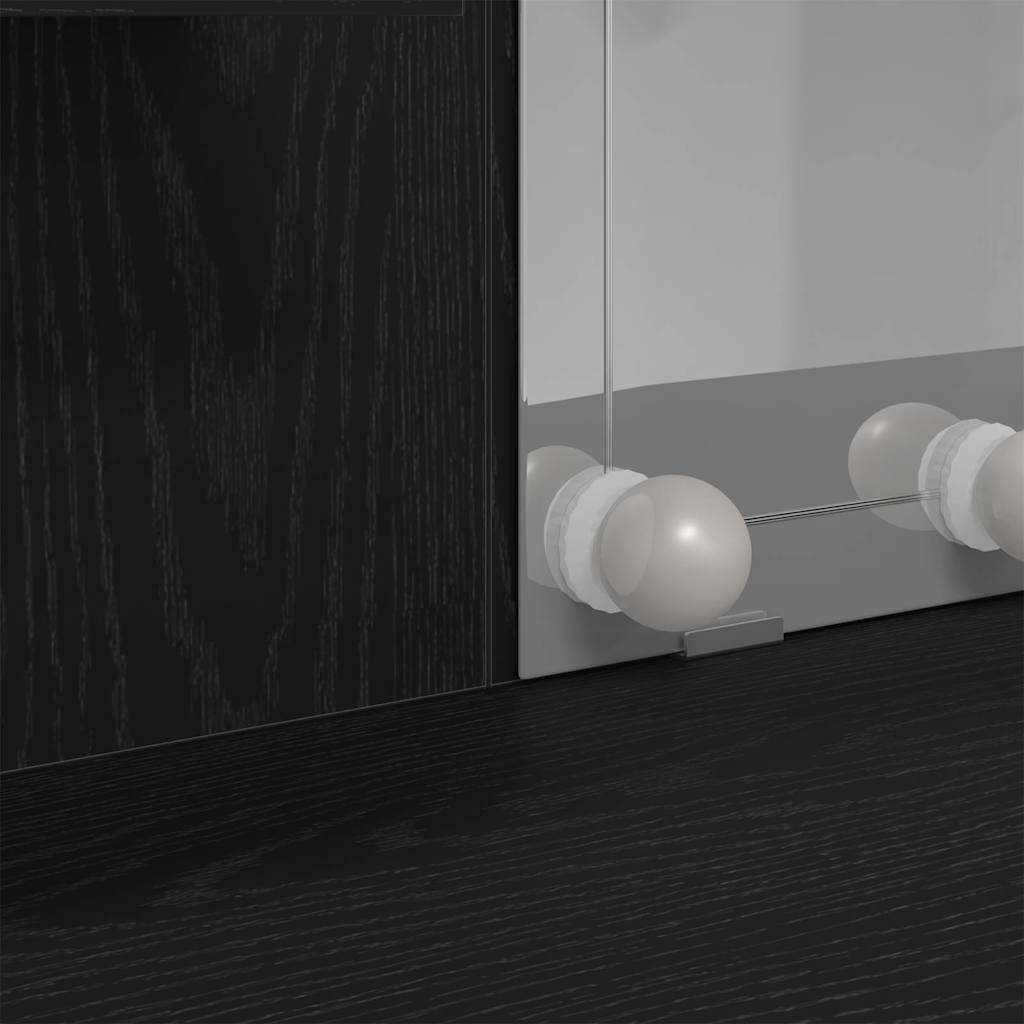 Schminktisch mit Regal Schwarz Eichen-Optik 96 x 40 x 142 cm