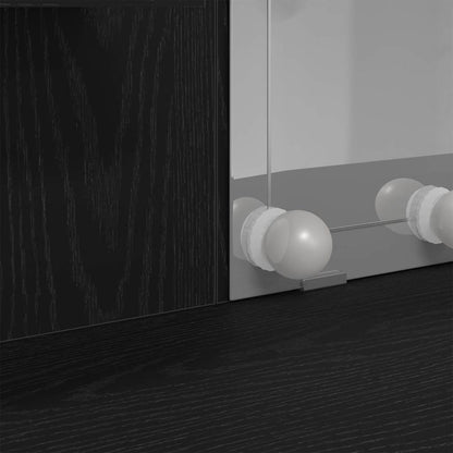 Schminktisch mit Regal Schwarz Eichen-Optik 96 x 40 x 142 cm