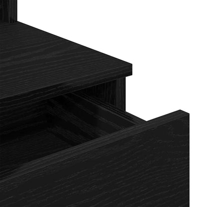 Schminktisch mit Regal Schwarz Eichen-Optik 96 x 40 x 142 cm