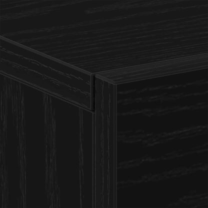 Wandmontierter Nachtschrank 2 pcs Schwarz Eichen-Optik