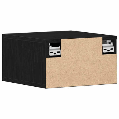 Wandmontierter Nachtschrank 2 pcs Schwarz Eichen-Optik