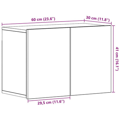 TV-Schrank Schwarze Eiche 60 x 30 x 41 cm Holzwerkstoff