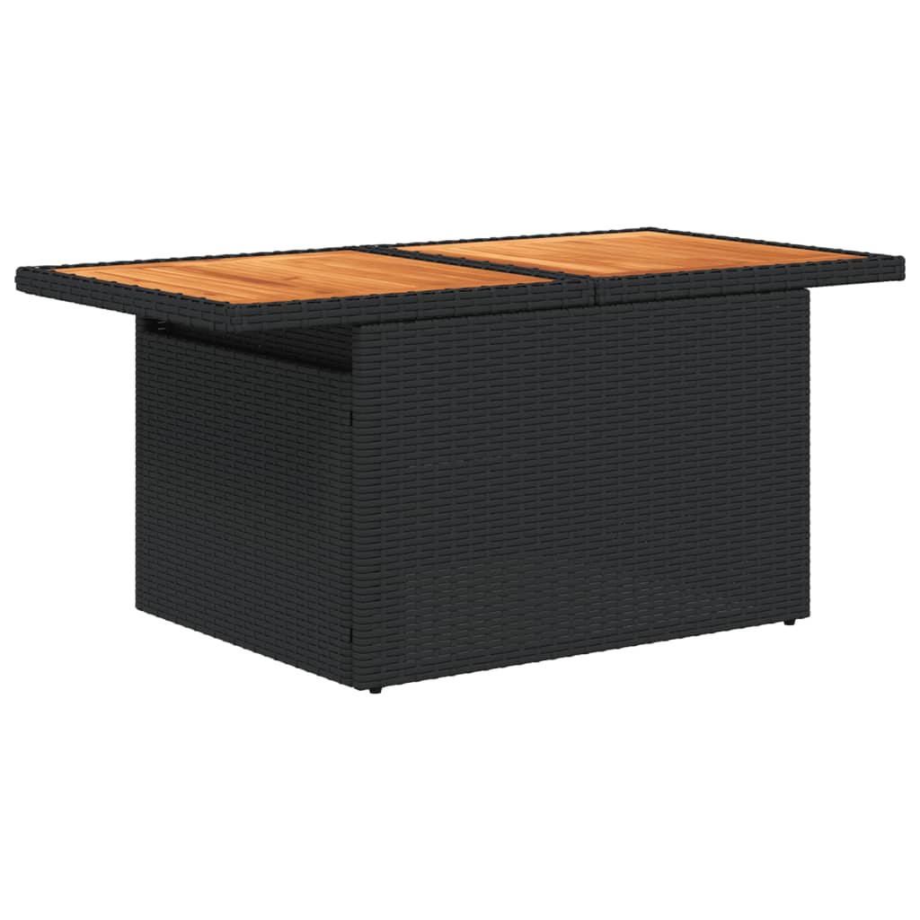 6-tlg. Garten-Sofagarnitur mit Kissen Schwarz Poly Rattan